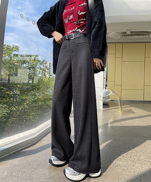 スラックス パンツ 裏起毛パンツ レディース : ZOZOTOWN Yahoo!店