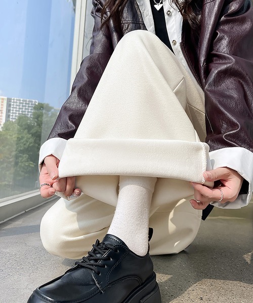 スラックス パンツ 裏起毛パンツ レディース : ZOZOTOWN Yahoo!店