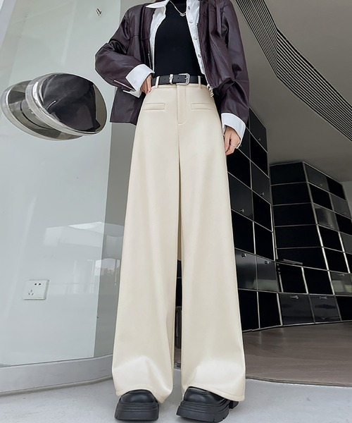 スラックス パンツ 裏起毛パンツ レディース : ZOZOTOWN Yahoo!店