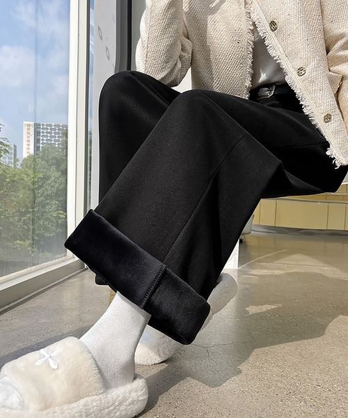 スラックス パンツ 裏起毛パンツ レディース : ZOZOTOWN Yahoo!店