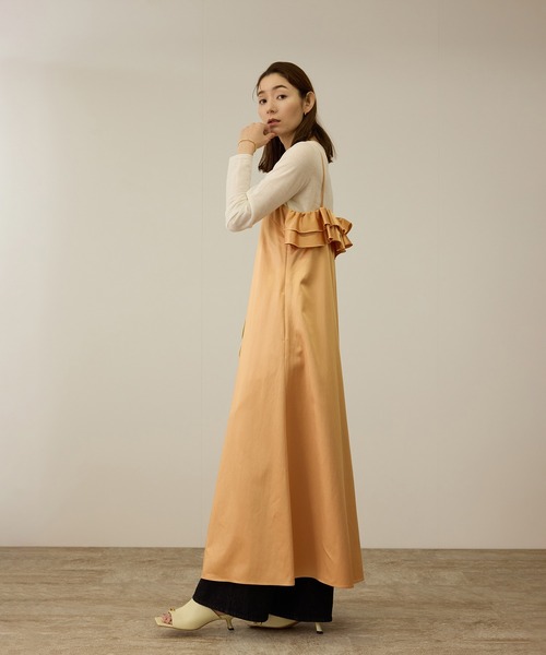 ROPE'（ロペ） ドレス 「洗える」シャイニーサテンキャミワンピース