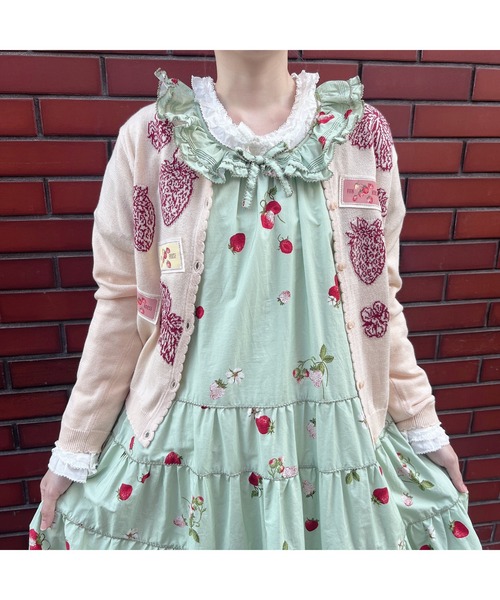 PINK HOUSE ワンピース いちごプリントミディワンピース