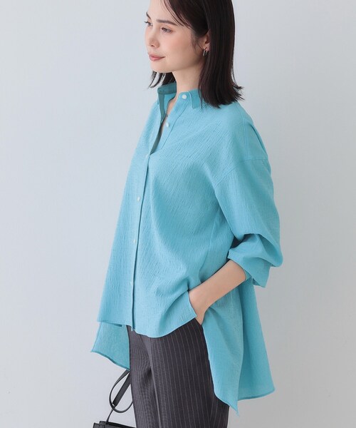 INDIVI ブラウス シャツ 春SALE！「洗える／凹凸素材