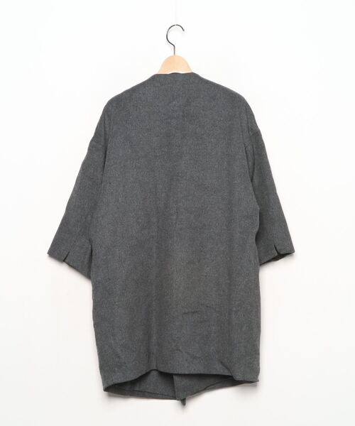 「SACRA」 ノーカラーコート 38 グレー レディース_画像2