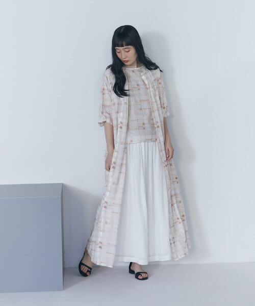 LOISIR ワンピース 「2WAY」コットンボイルオリジナル柄刺繍ワンピース