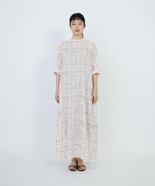LOISIR ワンピース 「2WAY」コットンボイルオリジナル柄刺繍ワンピース