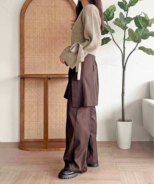 「apres jour clair」 「Apres jour clair」長袖ニット X-LARGE ボルドー レディース_画像4