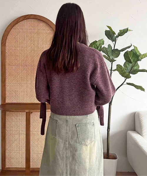 「apres jour clair」 「Apres jour clair」長袖ニット X-LARGE ボルドー レディース_画像6
