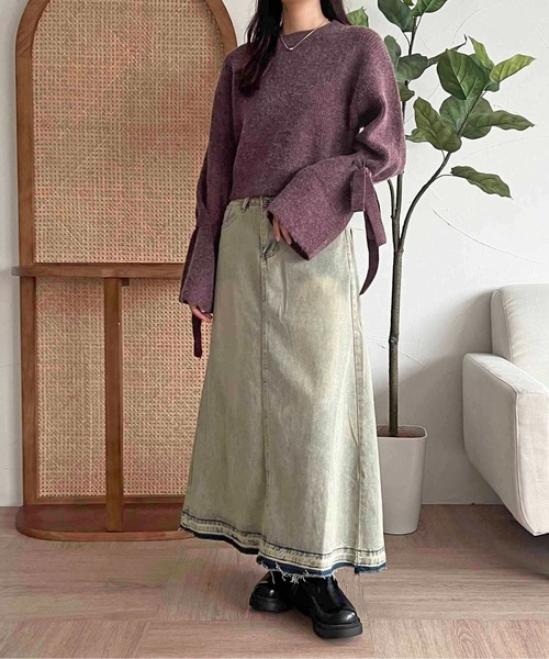 「apres jour clair」 「Apres jour clair」長袖ニット X-LARGE ボルドー レディース_画像7