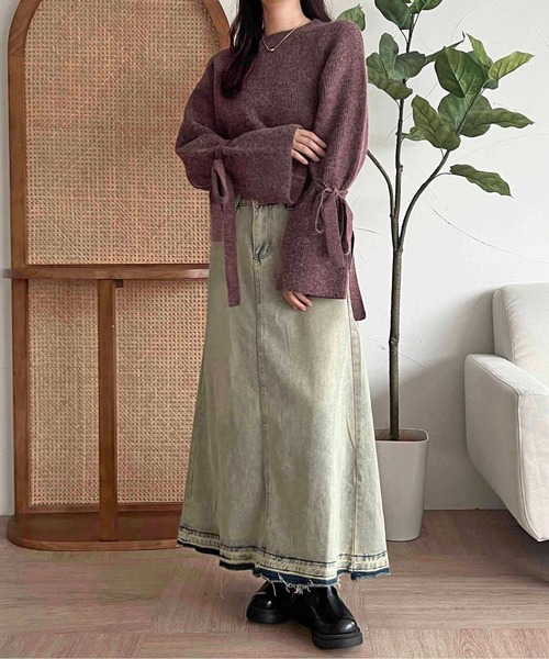 「apres jour clair」 「Apres jour clair」長袖ニット X-LARGE ボルドー レディース_画像8