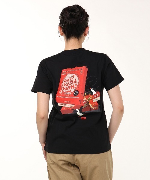 CHUMS チャムス トップス Tシャツ 半袖Tシャツ チャムスピザボックスTシャツ レディース レトロ USAコットン100％ CH11-2518 CHUMS tシャツ CHUMS/チャムス チャムス ピザボックス Tシャツ