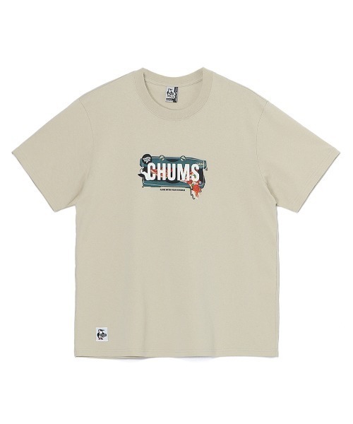 CHUMS チャムス トップス Tシャツ 半袖Tシャツ チャムスピザボックスTシャツ レディース レトロ USAコットン100％ CH11-2518 CHUMS Pizza Box T-Shirt/チャムスピザボックスTシャツ(トップス