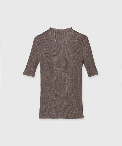 anuans tシャツ シアーラメリブニットトップス レディース
