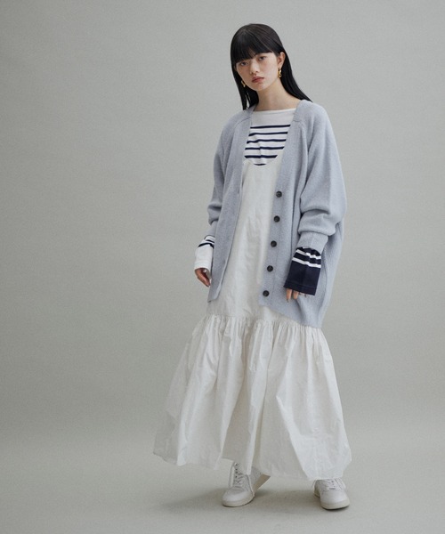 【新品未使用】ADAM ET ROPE’ ニットカーディガンサックスアダムエロペ ADAM ET ROPE'（アダムエロペ） ニットカーディガン FREE サックス