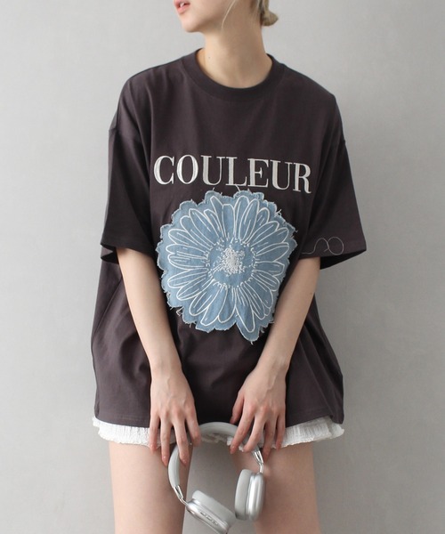 tシャツ デニムロゴTシャツ「洗濯機で洗える」 レディース VICKY（ビッキー）の「【大人も取り入れやすい】ロゴTシャツ