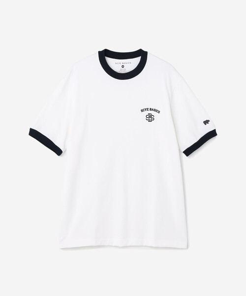 新しい季節 tシャツ BASICS SCYE | メンズ MEN リンガーTシャツ プリント トップス