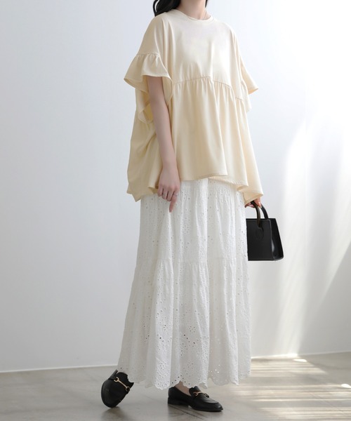 Tシャツ・カットソー SUNFLOWER SS25 (1229 OFFWHITE) SUNFLOWER EIGHT tシャツ フリルスリーブカットソー レディース