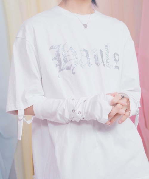 tシャツ アームウォーマーベルト だぼTEE レディース メンズ Hauls（ハウルズ）の「新！アームウォーマーベルト だぼTEE（T