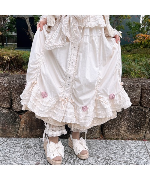 PINK HOUSE スカート フラワーモチーフ付きスカート : ZOZOTOWN