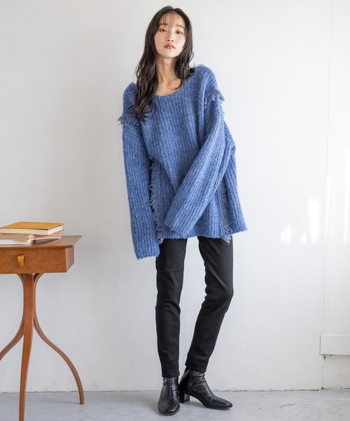[LOWRYS FARM] обтягивающие джинсы брюки LARGE черный женский 