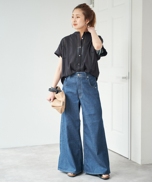 【新品】Spick and Spanケミカルレースフレンチブラウス　黒 Spick & Span｜ケミカルレースフレンチブラウス | Rakuten