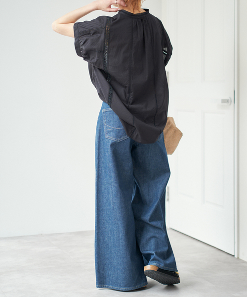 Spick and Span ケミカルレースフレンチブラウス ブラック Spick & Span｜ケミカルレースフレンチブラウス | Rakuten