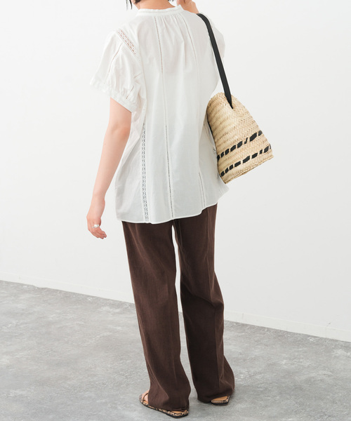 Spick＆Span ブラウス シャツ ケミカルレースフレンチブラウス