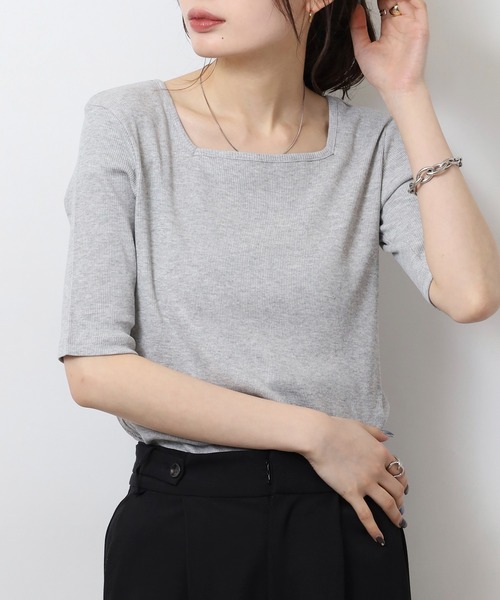 atONE（アットワン） スマホショルダー tシャツ 半袖 スクエアネック5 