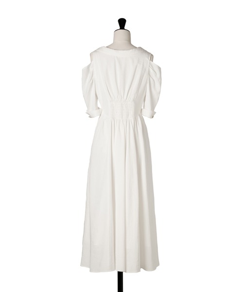 Her lip to ワンピース Open Shoulder Tuck Shirt Dress