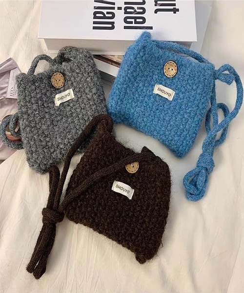 フォロワー様600超SALE⸜(*ˊᗜˋ*)⸝★ショルダー3way♡トップス SHOUYO トートバッグ 小さめ 「3色展開」手編み風ニットショルダー