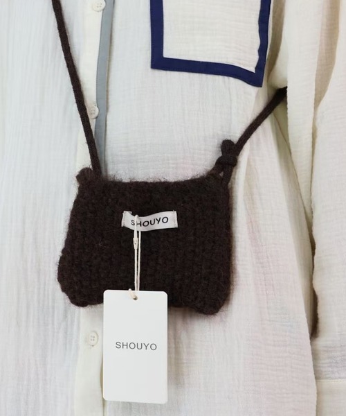 SHOUYO トートバッグ 「3色展開」手編み風ニットショルダーバッグ