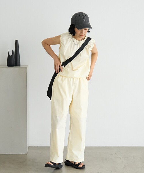 FREAK'S STORE パンツ 機能性 ギャザー ノースリーブ
