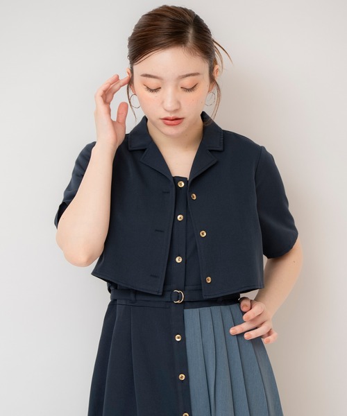 MAX&Co. バイカラープリーツワンピース　ゆったり　リゾートにも REDYAZEL（レディアゼル） ワンピース バイカラーアシメプリーツシャツ