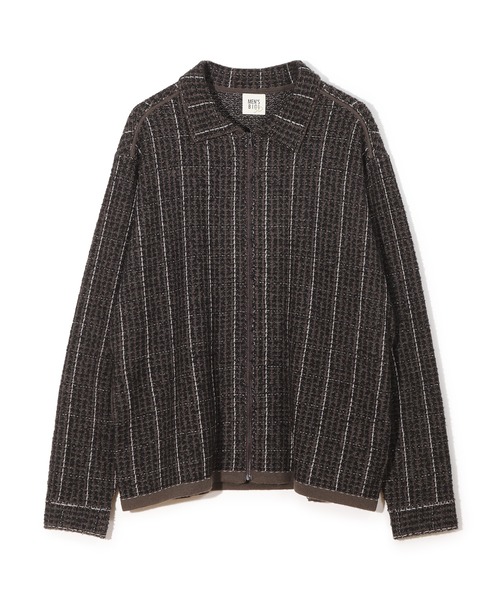メンズビギ（MEN’S BIGI）/ツイードチェック ニットブルゾン MEN'S BIGI（メンズビギ） ブルゾン アウター ツイードチェック ニット
