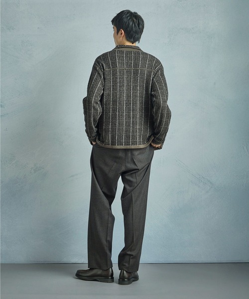 MEN'S BIGI（メンズビギ） ブルゾン アウター ツイードチェック ニット