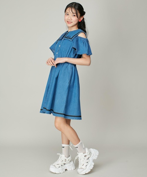 「JENNI love」 「KIDS」半袖ワンピース 160cm ブルー キッズ_画像5