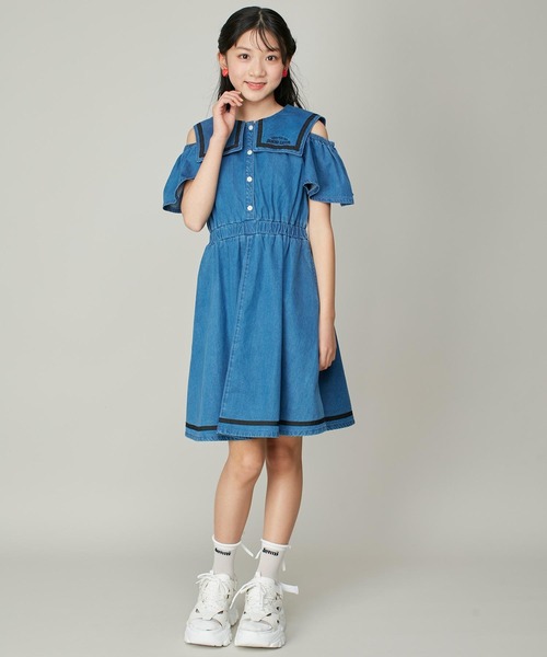「JENNI love」 「KIDS」半袖ワンピース 160cm ブルー キッズ_画像6