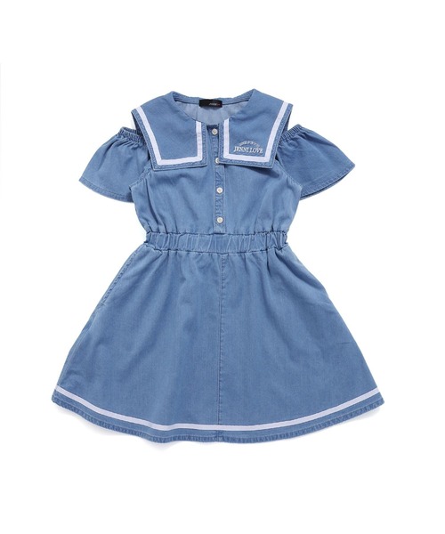 「JENNI love」 「KIDS」半袖ワンピース 160cm ブルー キッズ_画像7