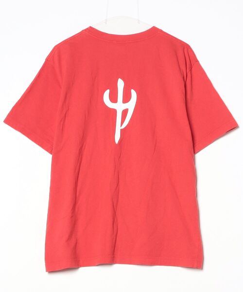「THE NORTH FACE」 ワンポイント半袖Tシャツ L レッド メンズ