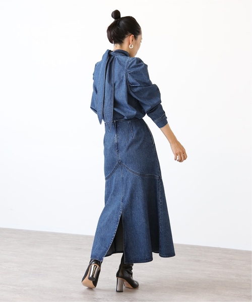 「VERMEIL par iena」 デニムロングスカート 38 ネイビー レディース