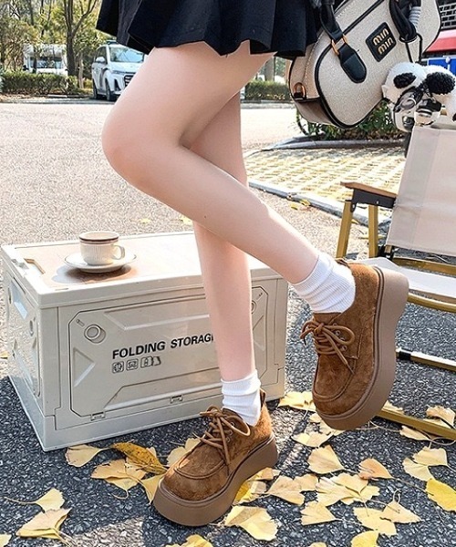 ブラウン スエード レースアップ モカシン FREAK'S STORE（フリークスストア）の「限定展開 モックトゥー レース