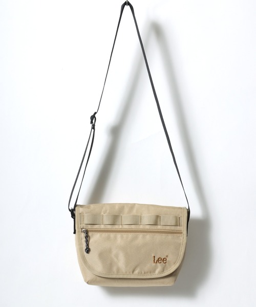 【アイボリー】【LEE掲載】Trench/レザーフラップショルダーBAG Lee（リー） ショルダーバッグ バッグ 撥水 ロゴ ワンポイント刺繍