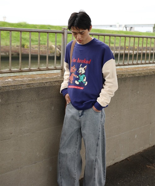 トレーナー スウェット HOOK -original- キャラクタープリント クルー