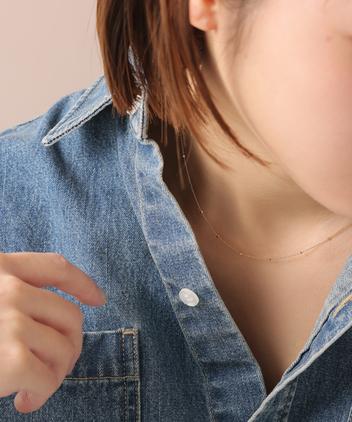 ネックレス グリッターチェーン40cmネックレス K10 レディースの画像