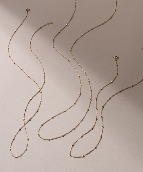 ネックレス グリッターチェーン40cmネックレス K10 レディースの画像
