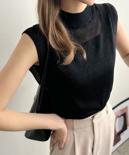 「Futier land」 ノースリーブニット FREE グレー レディース_画像6