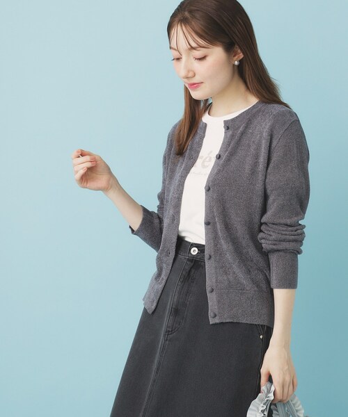 index（インデックス） カーディガン ミニモールラメコンパクトクルー