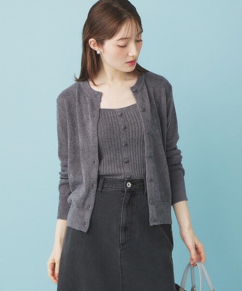 index(インデックス) カーディガン ミニモールラメコンパクトクルー index(インデックス) カーディガン ミニモールラメコンパクトクルー