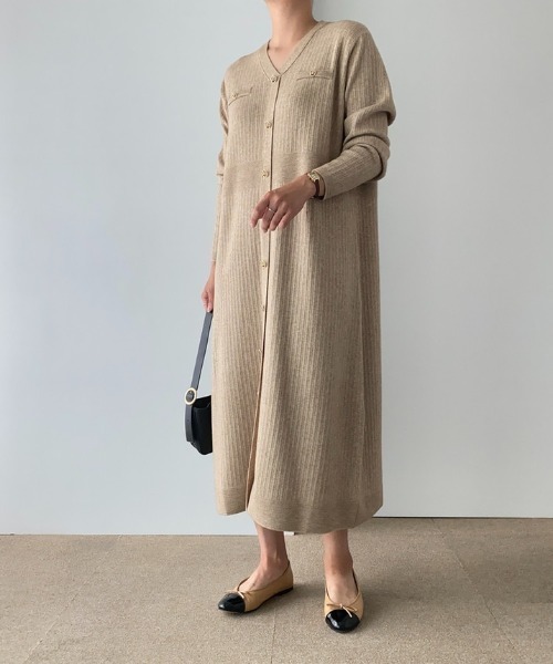 kuuko ワンピース+カーディガン FAVORITO ワンピース Vネックニットカーディガン : ZOZOTOWN Yahoo!店