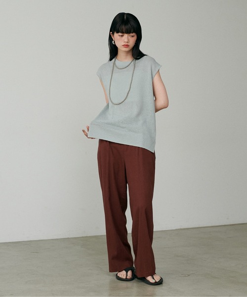 「LARUTA」 ノースリーブニット FREE オフホワイト レディース_画像2